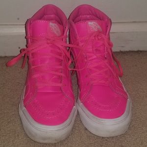 VANS Sk8-Hi Pink/White, leather
